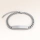 Personalized bar silver bracelet for women with space for engraving of text or coordinates