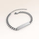 Personalized bar silver bracelet for women with space for engraving of text or coordinates