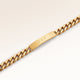 Personalized bar gold bracelet for women with space for engraving of text or coordinates