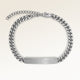 Personalized bar silver bracelet with space for engraving of text or coordinates