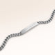 Personalized bar silver bracelet for women with space for engraving of text or coordinates