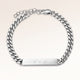 Personalized bar silver bracelet for women with space for engraving of text or coordinates